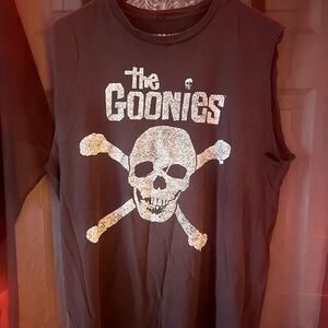 The Goonies Sleeveless Tee – Distressed Punk Rock Style. Size L